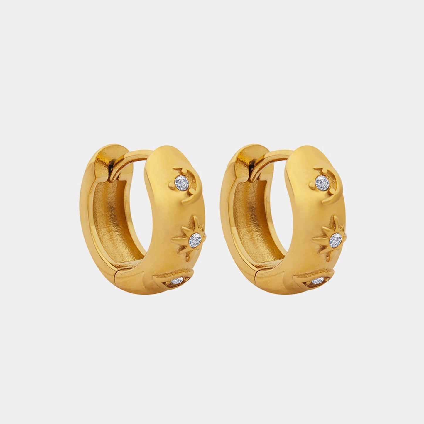 Zircon Huggie Earrings - Ell Soll Fashion