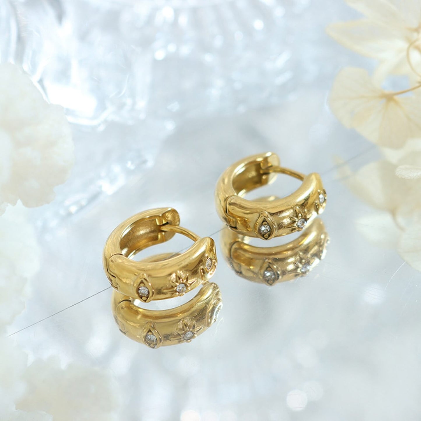Zircon Huggie Earrings - Ell Soll Fashion