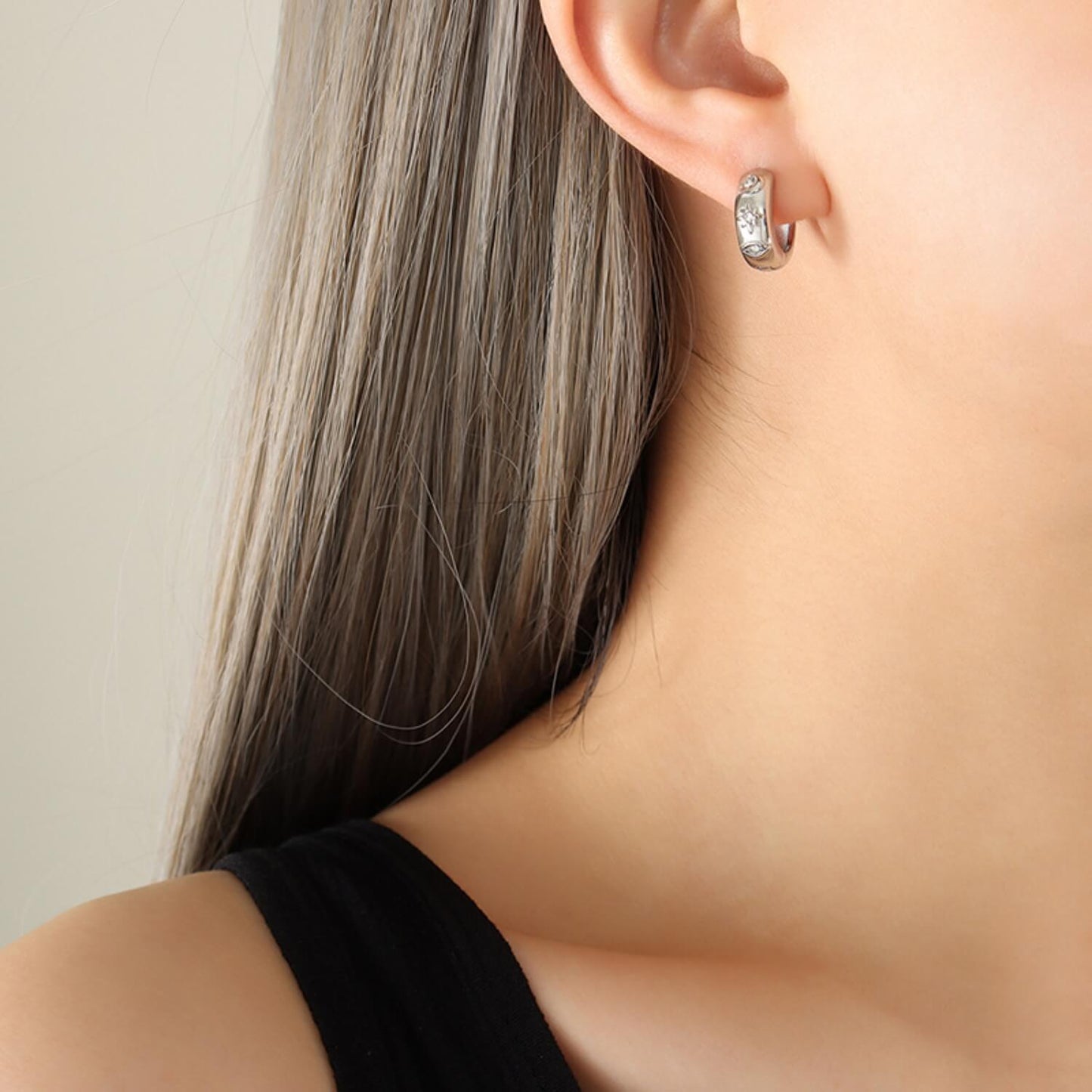 Zircon Huggie Earrings - Ell Soll Fashion