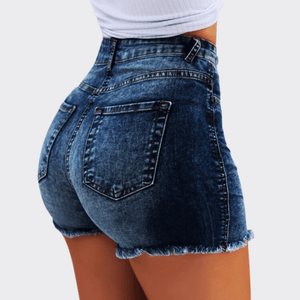 High Waist Tight Denim Shorts - Ell Soll