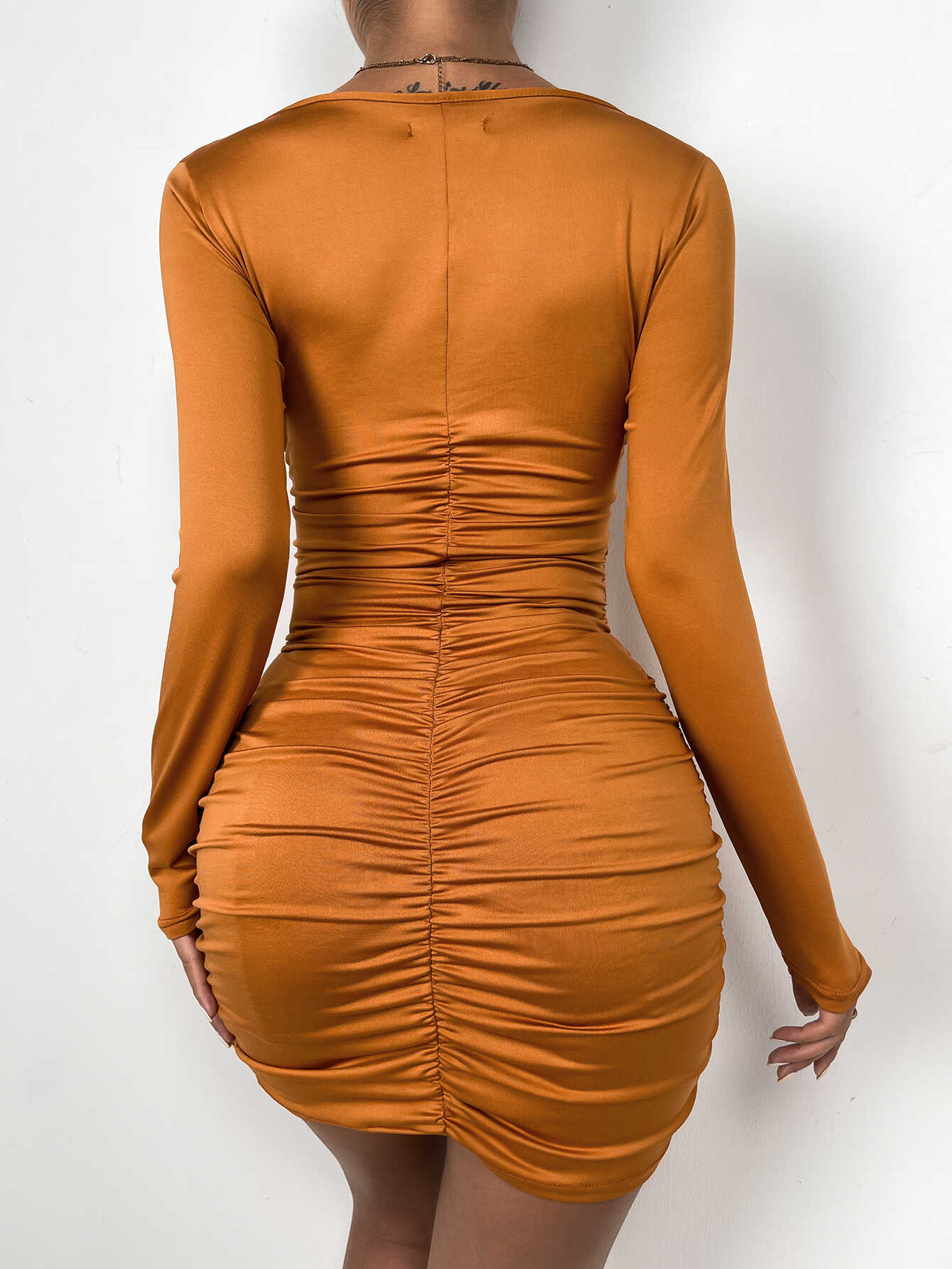 Deep V Hollow Dress - Ell Soll
