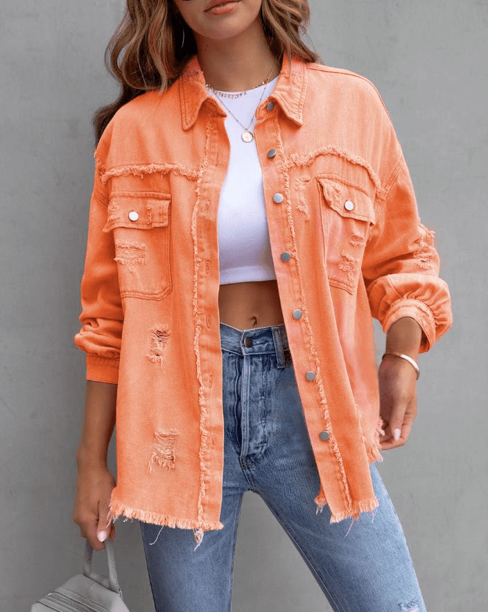 Oversized Denim Jacket - Ell Soll Fashion