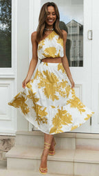 Short Top Swing Skirt Suit - Ell Soll Fashion