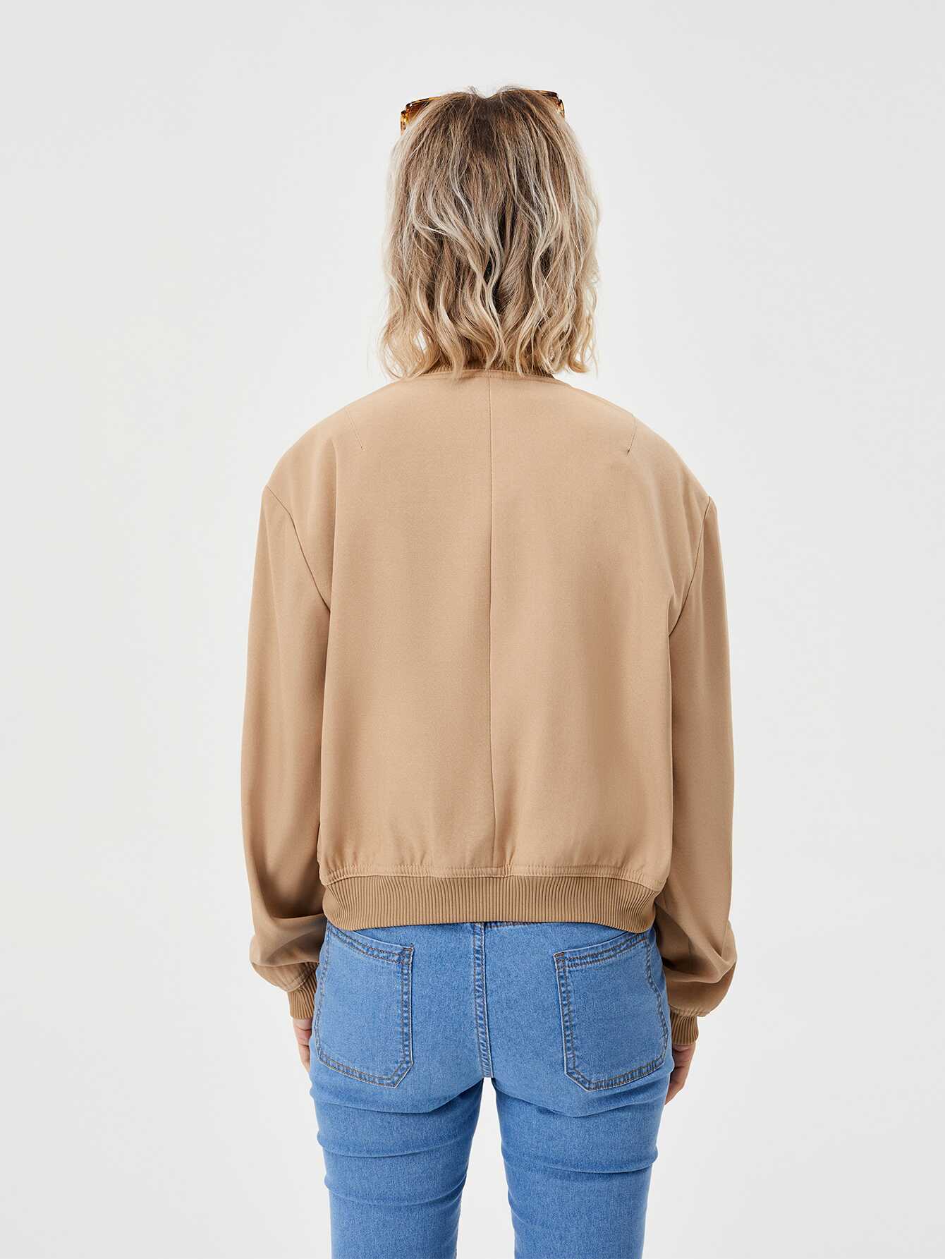 Cropped Bomber Jacket - Ell Soll Fashion