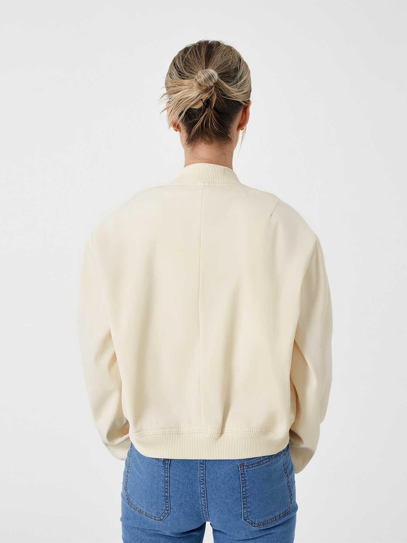 Cropped Bomber Jacket - Ell Soll Fashion