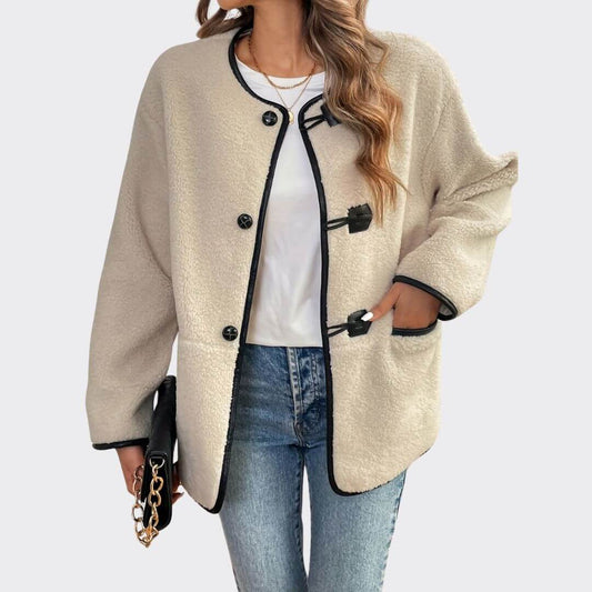 Drop Shoulder Plush Coat