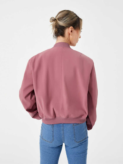 Cropped Bomber Jacket - Ell Soll Fashion