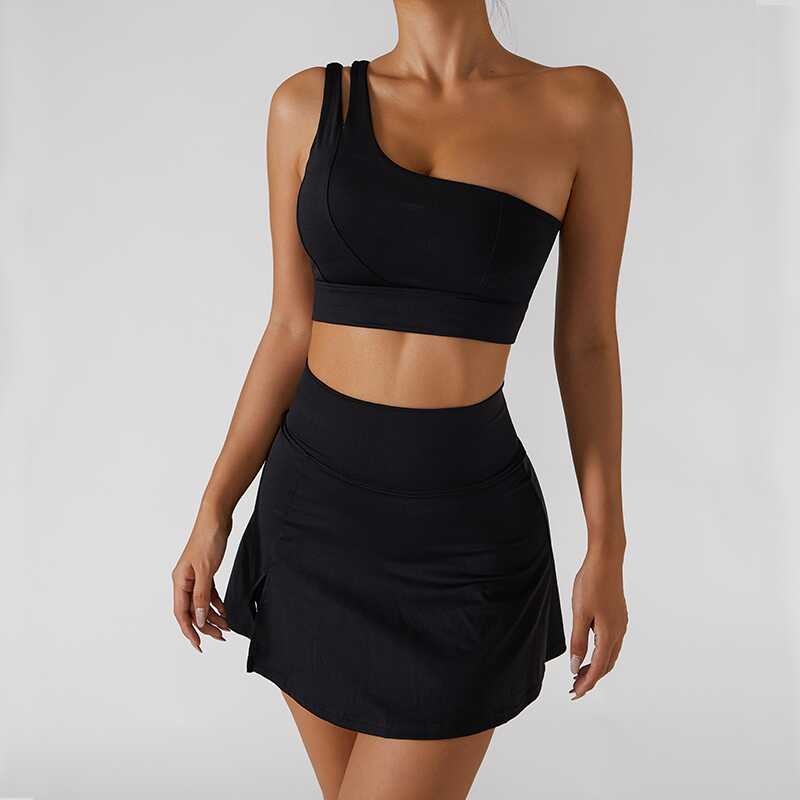 Ribbed One Shoulder Set - Ell Soll Fashion