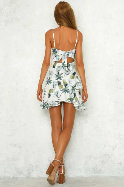 Pineapple Print Dress - Ell Soll Fashion