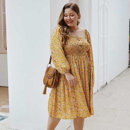 Flowery Plus Size Dress - Ell Soll