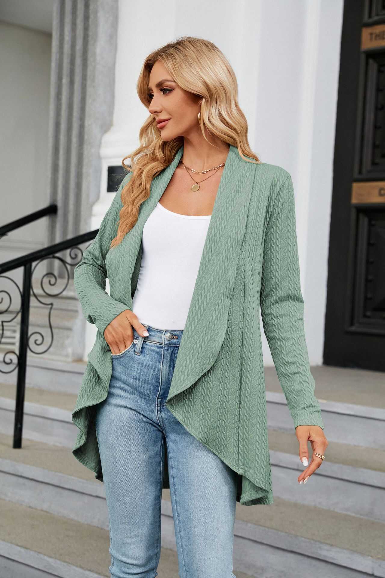 Lightweight Open Front Cardigan - Ell Soll Fashion