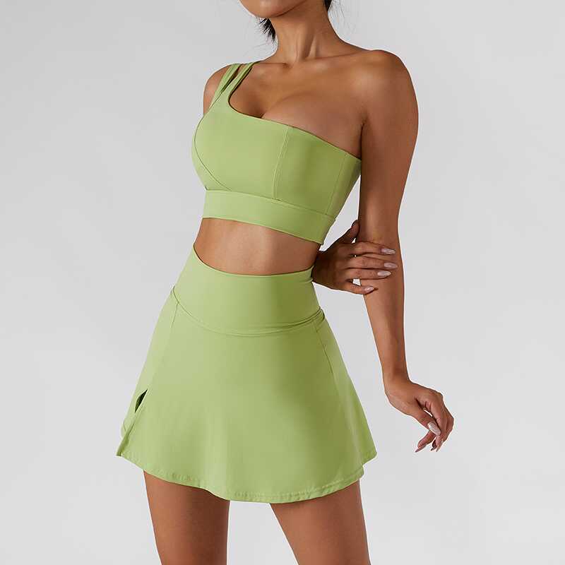 Ribbed One Shoulder Set - Ell Soll Fashion