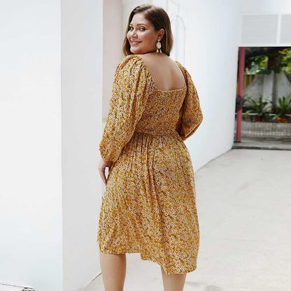 Flowery Plus Size Dress - Ell Soll