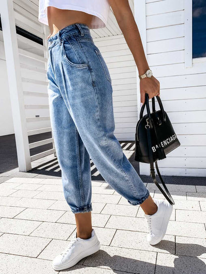 High Wide Classic Jeans - Ell Soll Fashion