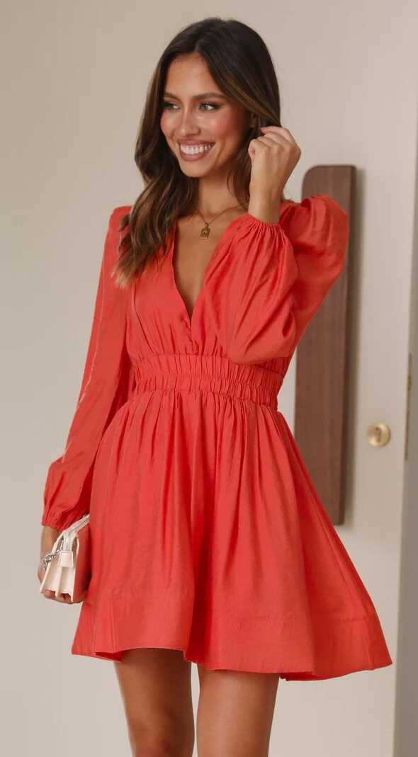 Long Sleeve Dress - Ell Soll Fashion