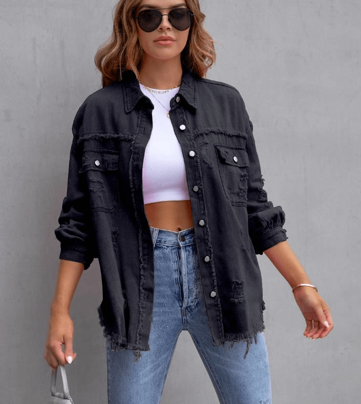 Oversized Denim Jacket – Ell Soll Fashion