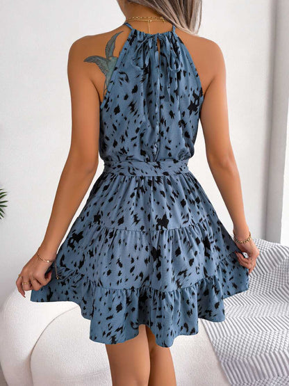 Print Ruffled Swing Dress - Ell Soll Fashion