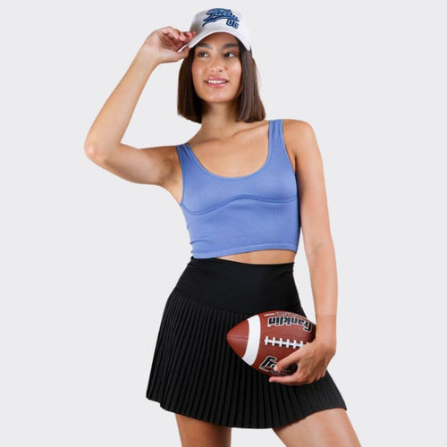 Pleated Activewear Shorts-Skirt