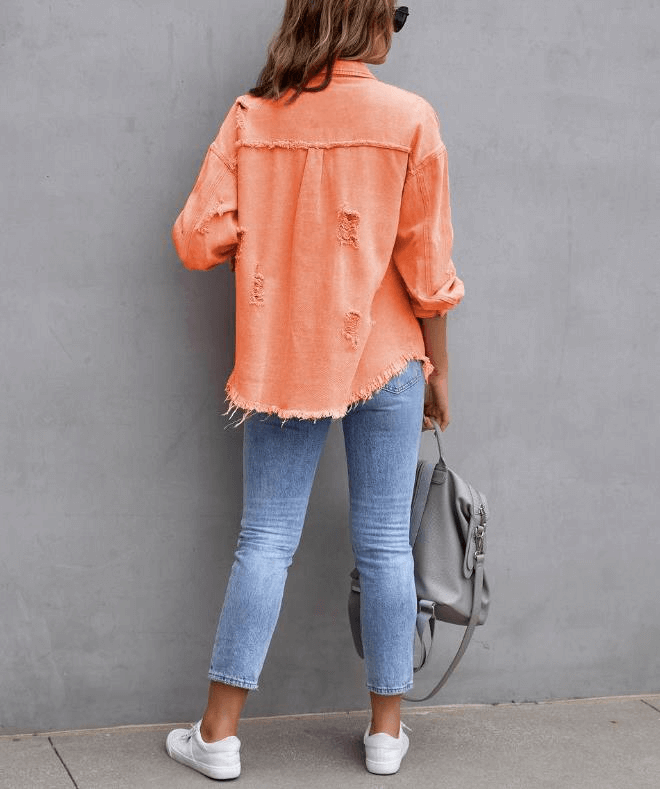 Oversized Denim Jacket - Ell Soll Fashion