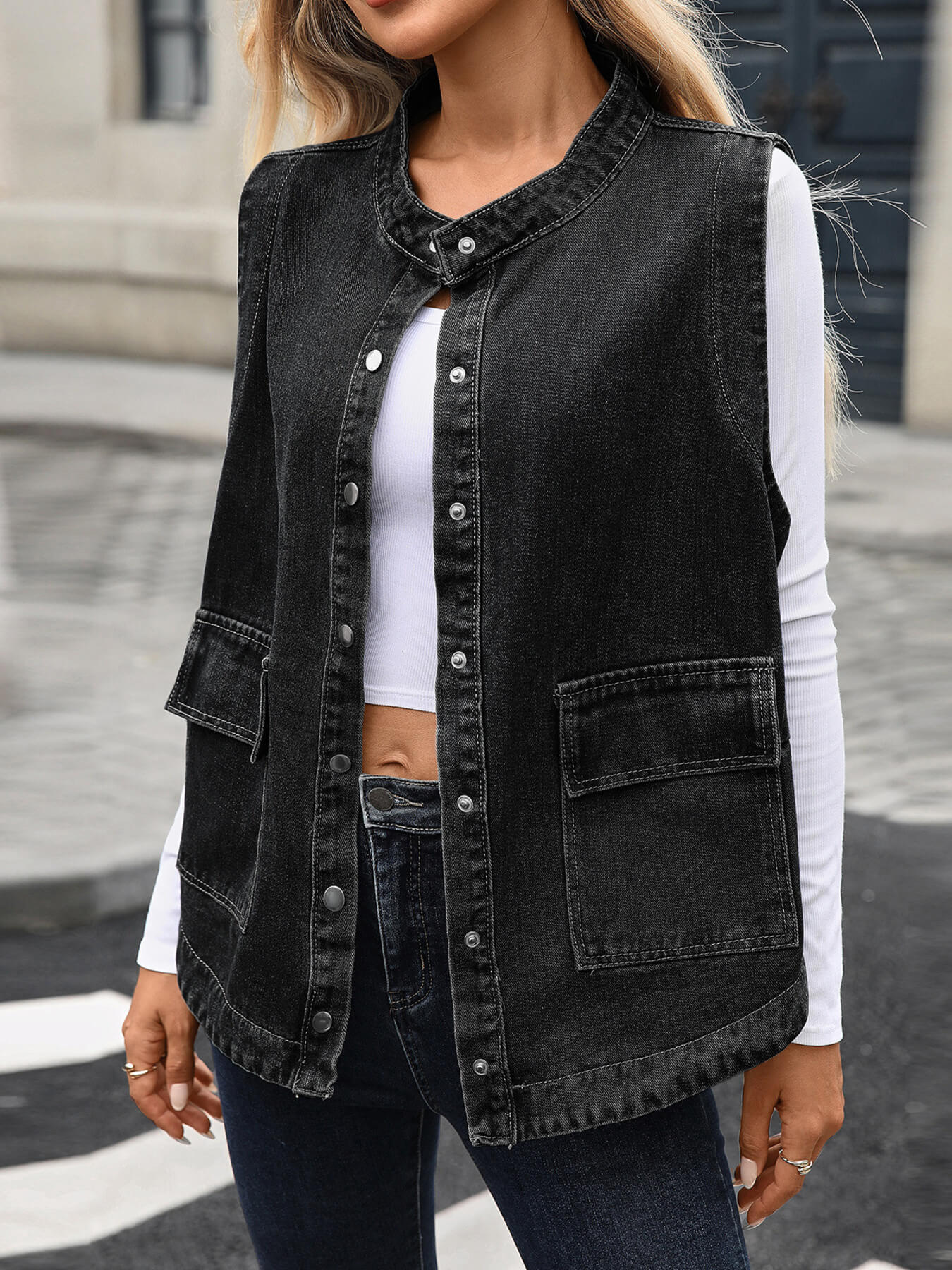 Sleeveless Denim Jacket