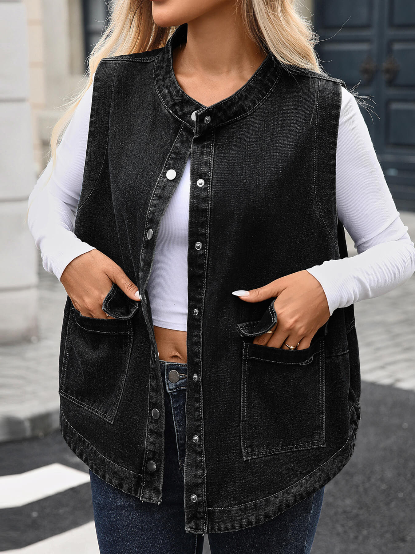 Sleeveless Denim Jacket