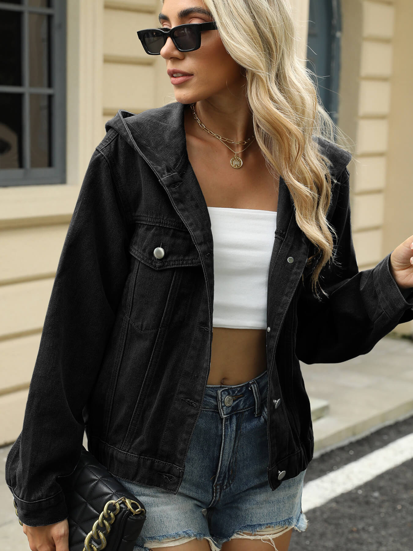 Hooded Denim Jacket