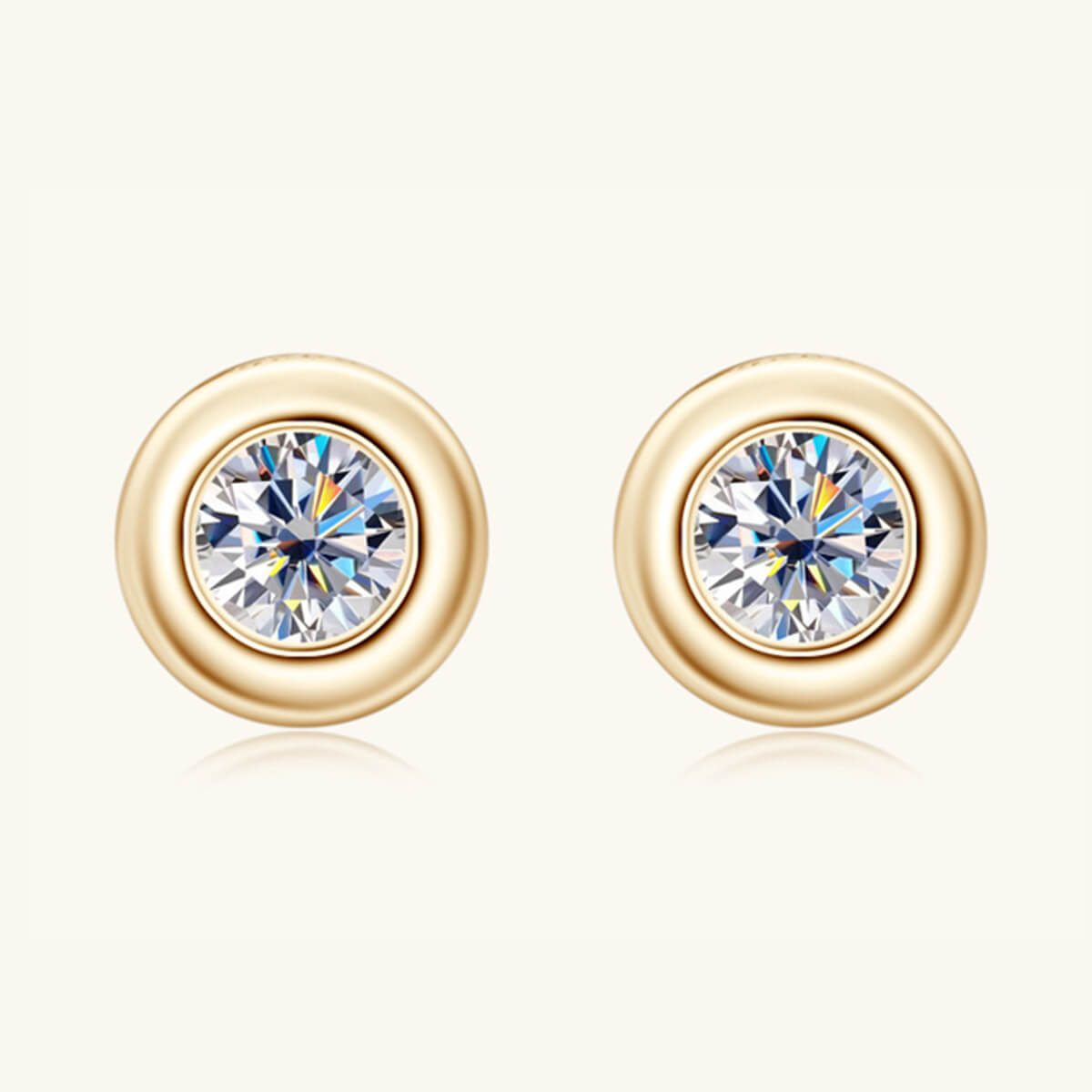 Moissanite Round Stud Earrings