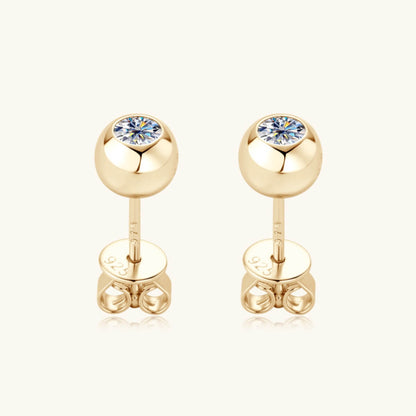 Moissanite Round Stud Earrings