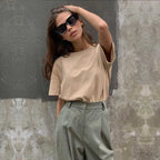 Basic Solid T-Shirt - Ell Soll Fashion