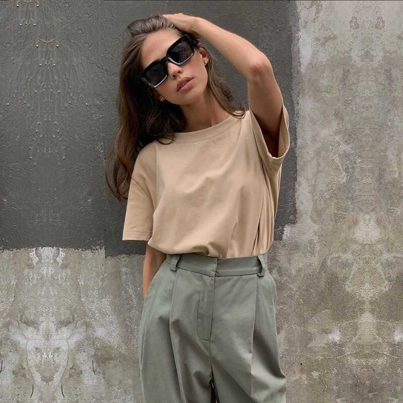 Basic Solid T-Shirt - Ell Soll Fashion