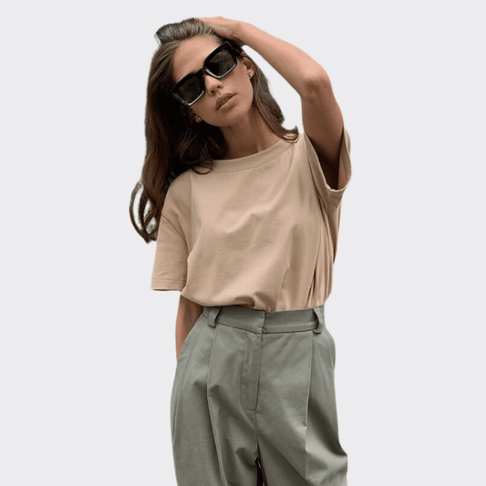 Basic Solid T-Shirt - Ell Soll Fashion