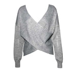 Bat Sleeve cross V - Neck knitted Top - Ell Soll Fashion Bat Sleeve cross V-Neck knitted Top king-planet.myshopify.com