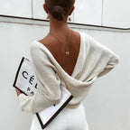 Bat Sleeve cross V - Neck knitted Top - Ell Soll Fashion Bat Sleeve cross V-Neck knitted Top king-planet.myshopify.com
