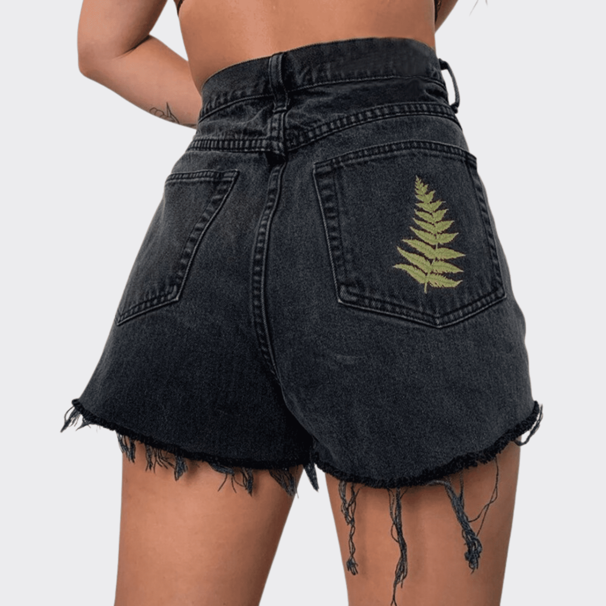 Black Denim Shorts - Ell Soll Fashion