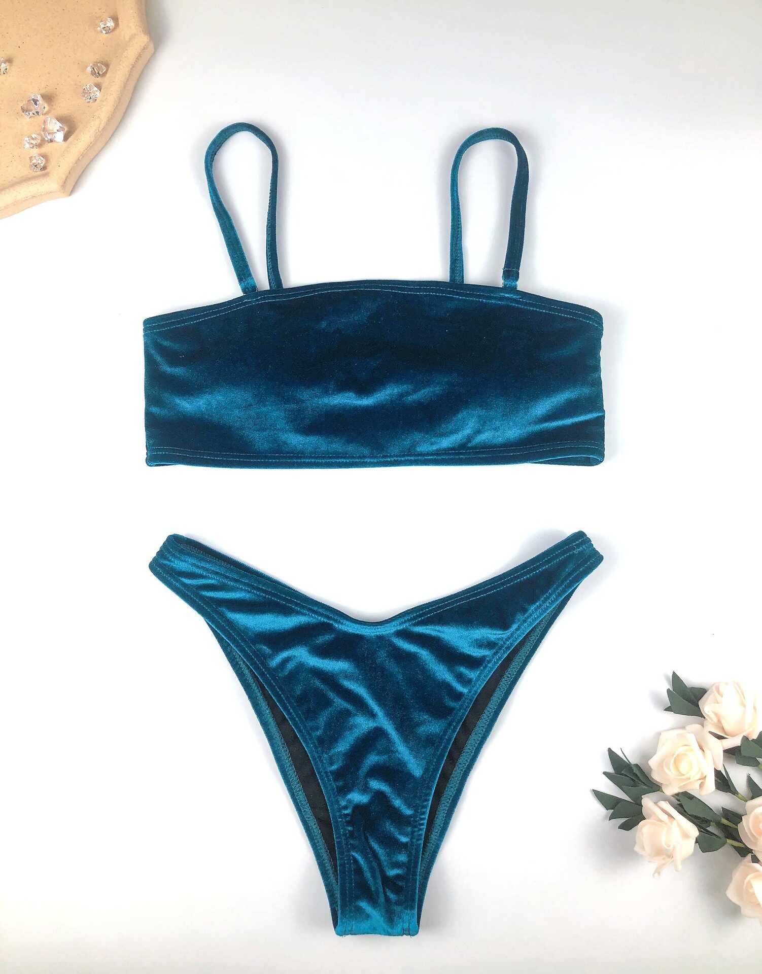 Bluish Bikini Swimwear - Ell Soll Fashion