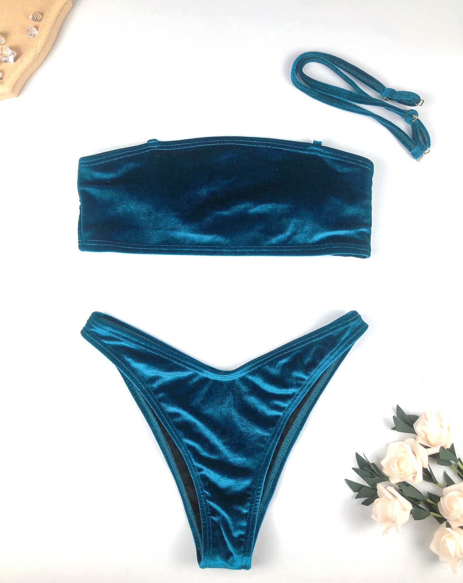 Bluish Bikini Swimwear - Ell Soll Fashion