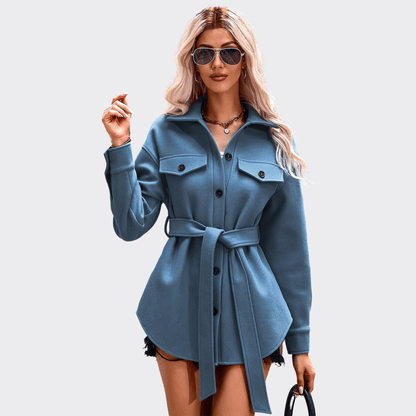 Buttons Woolen Coat - Ell Soll Fashion