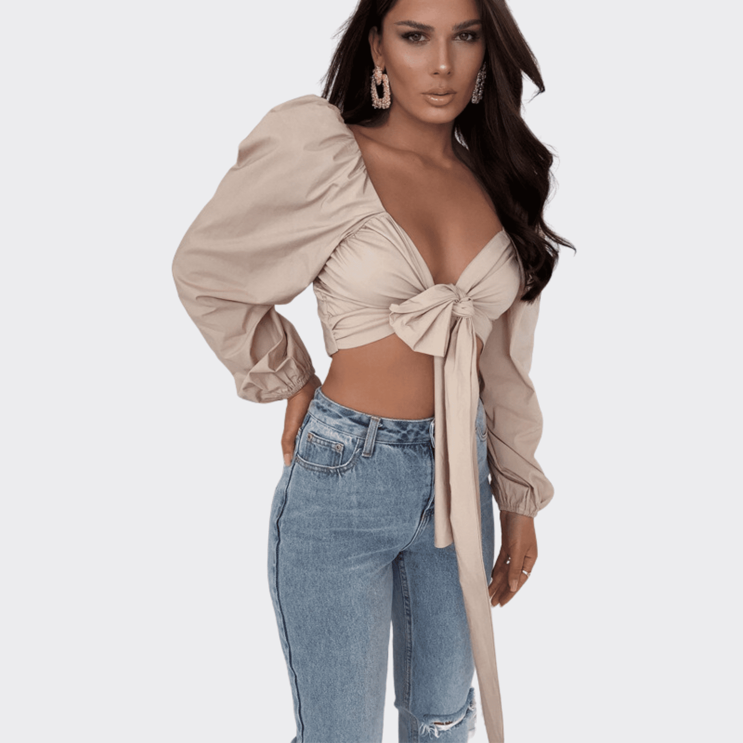 Chest Strap Slim Fit Shirt - Ell Soll Fashion