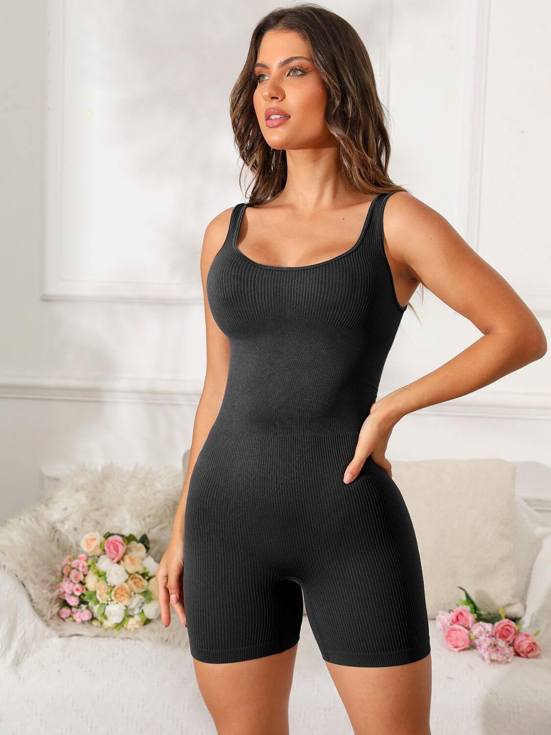 Clair Scoop Active Romper - Ell Soll Fashion