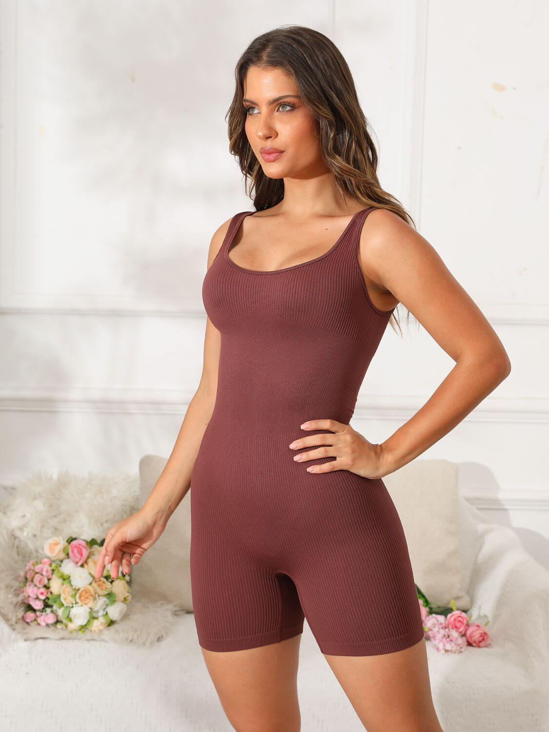 Clair Scoop Active Romper - Ell Soll Fashion