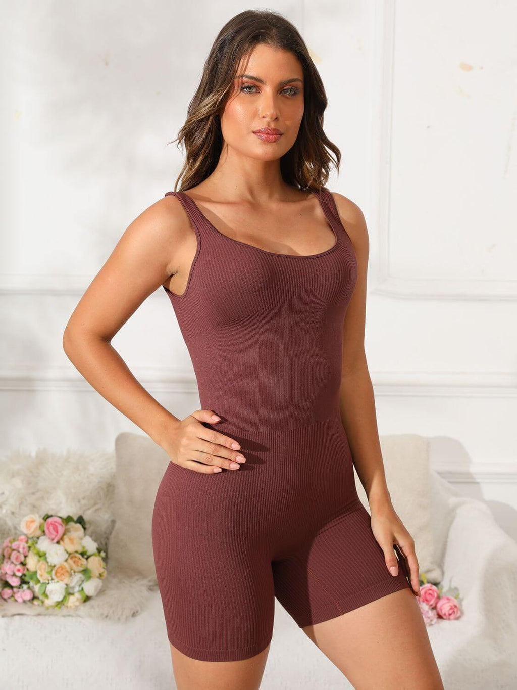 Clair Scoop Active Romper - Ell Soll Fashion