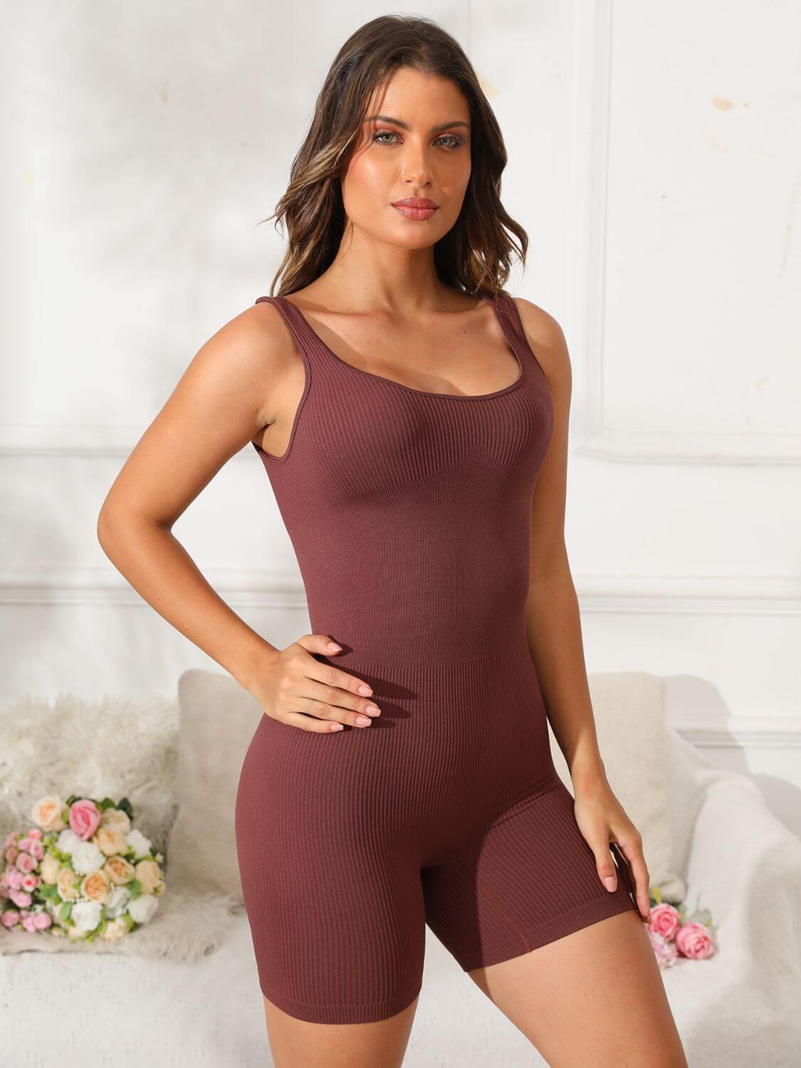 Clair Scoop Active Romper - Ell Soll Fashion