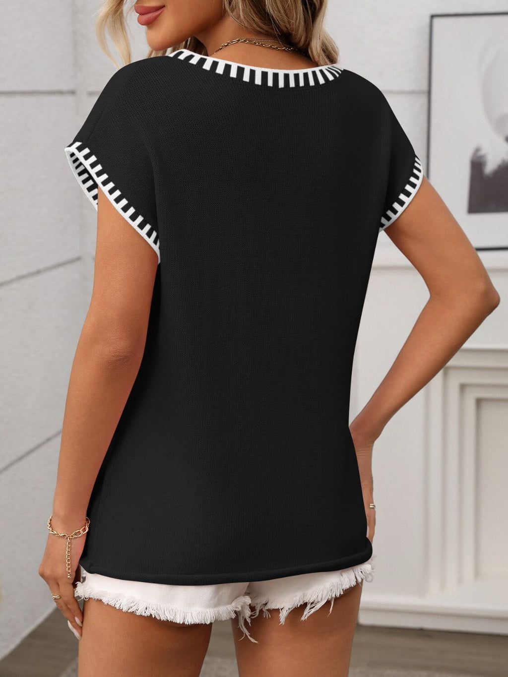 Clair V - Neck Shirt - Shirt - Ell Soll Fashion Clair V-Neck Shirt king-planet.myshopify.com