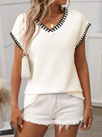 Clair V - Neck Shirt - Shirt - Ell Soll Fashion
