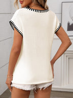 Clair V - Neck Shirt - Shirt - Ell Soll Fashion