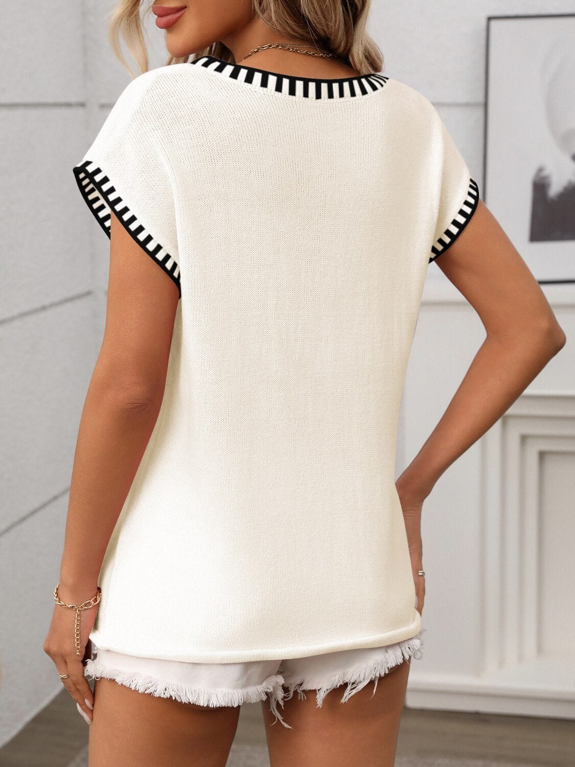 Clair V - Neck Shirt - Shirt - Ell Soll Fashion