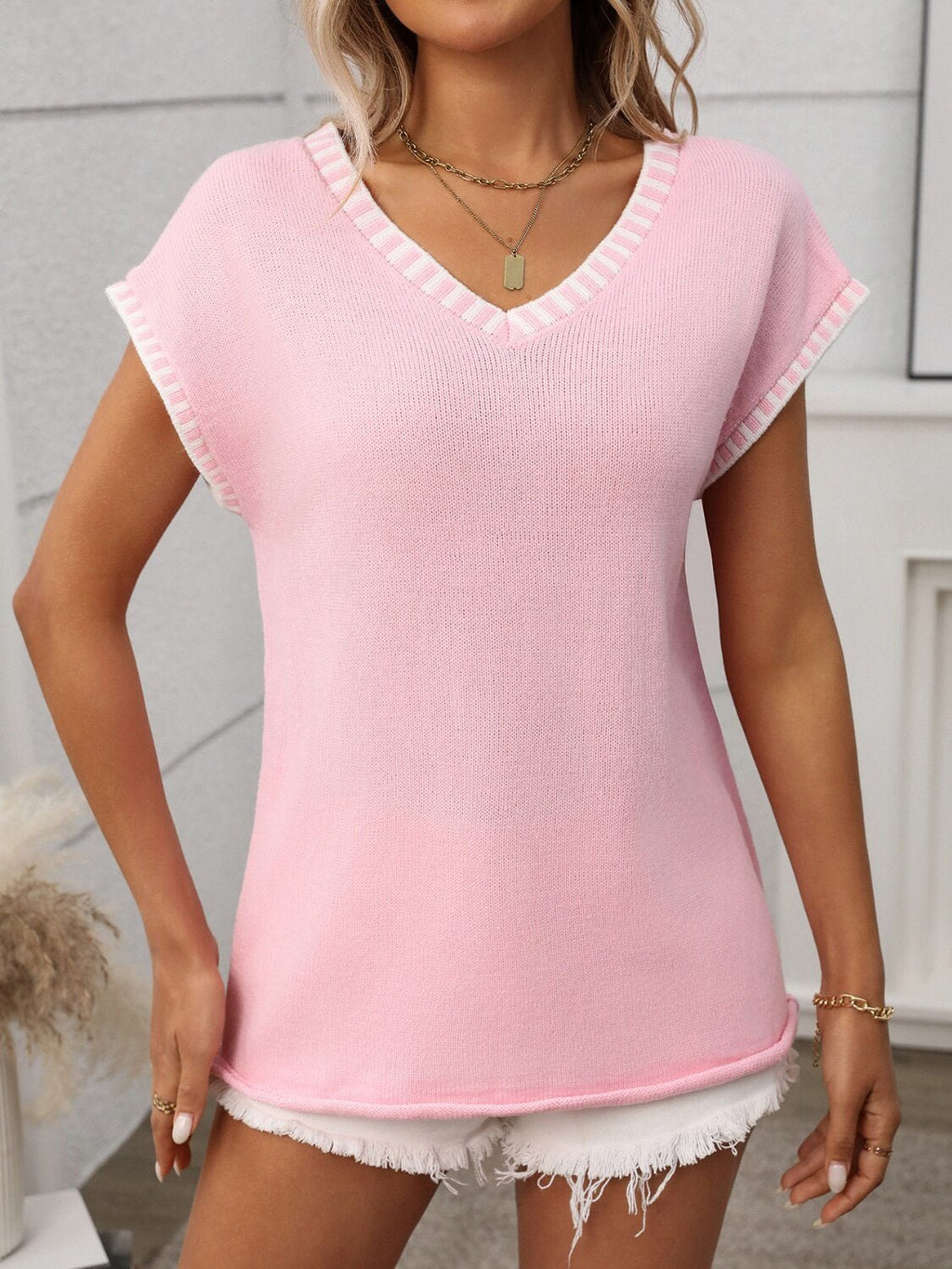 Clair V - Neck Shirt - Shirt - Ell Soll Fashion