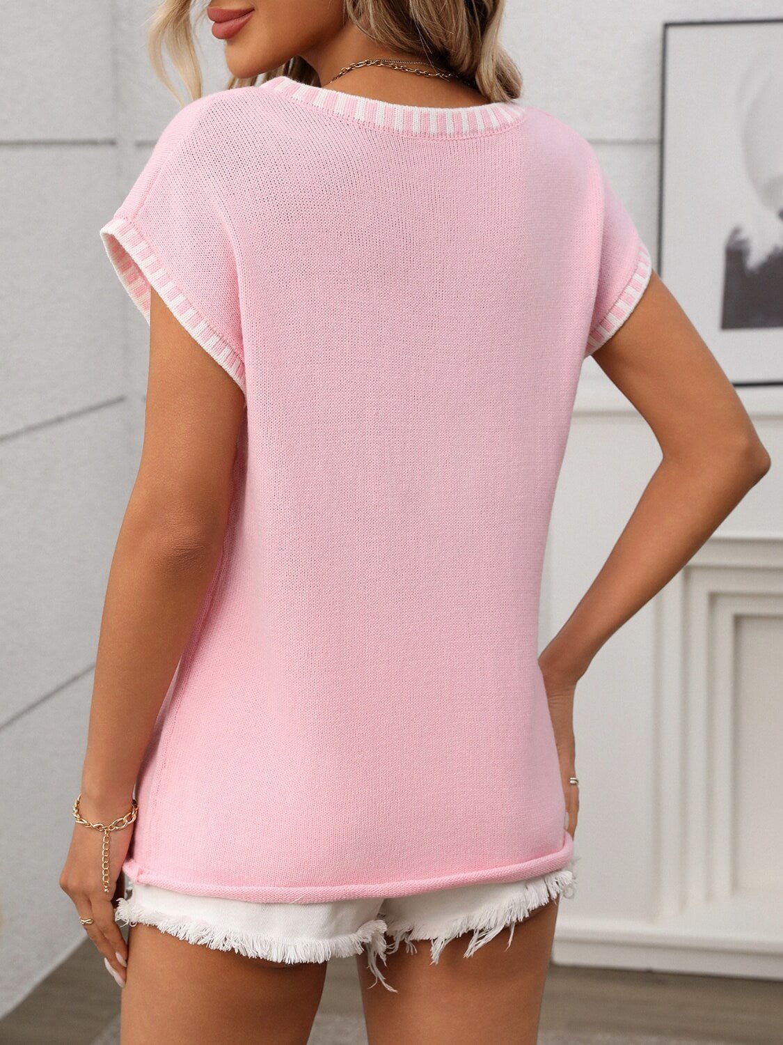 Clair V - Neck Shirt - Shirt - Ell Soll Fashion