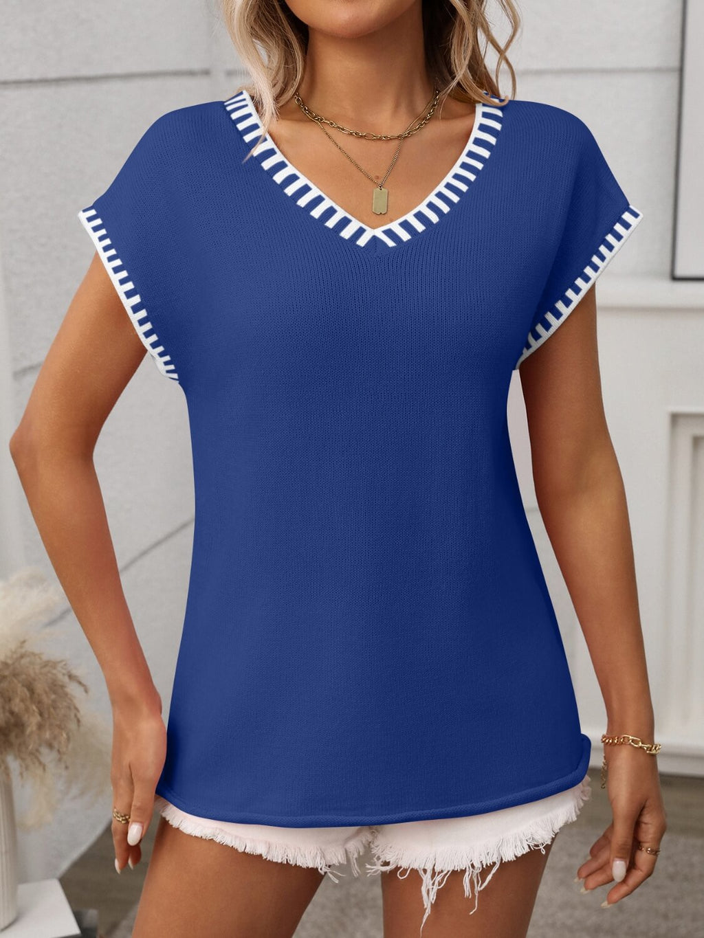 Clair V - Neck Shirt - Shirt - Ell Soll Fashion