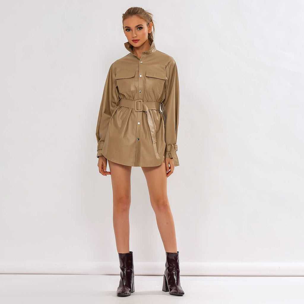 Classic Leather Jacket - Ell Soll Fashion